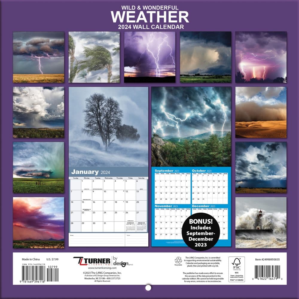 Wild and Wonderful Weather 2024 Mini Wall Calendar First Alternate Image width=&quot;1000&quot; height=&quot;1000&quot;