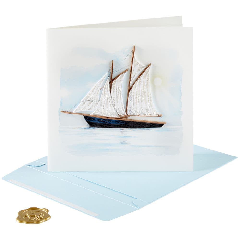 Sailboat Quilling Blank Card Seventh Alternate Image width=&quot;1000&quot; height=&quot;1000&quot;