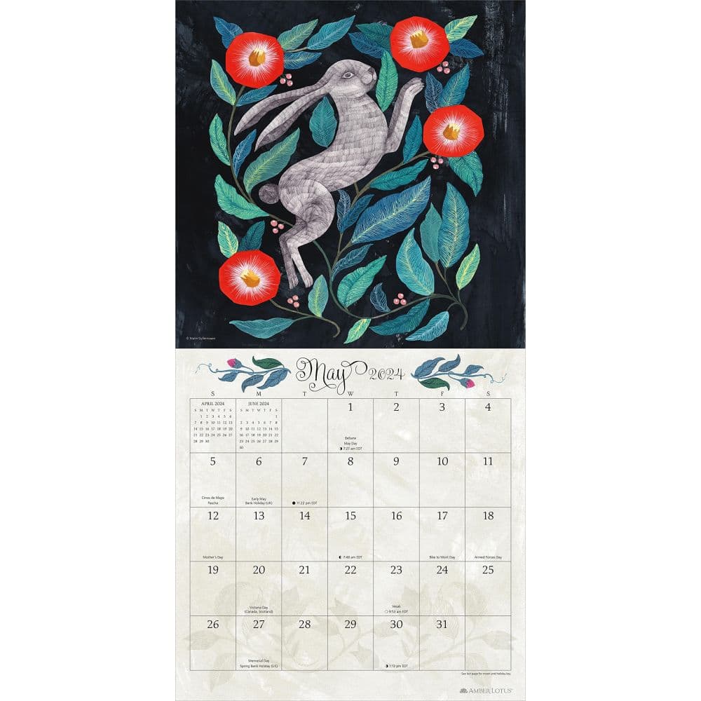 Flora and Fauna 2024 Wall Calendar Alt3