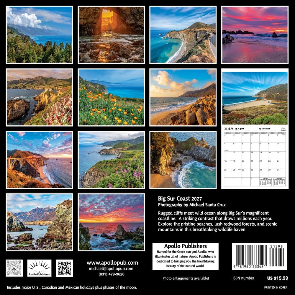 Big Sur Coast 2027 Wall Calendar First Alternate Image