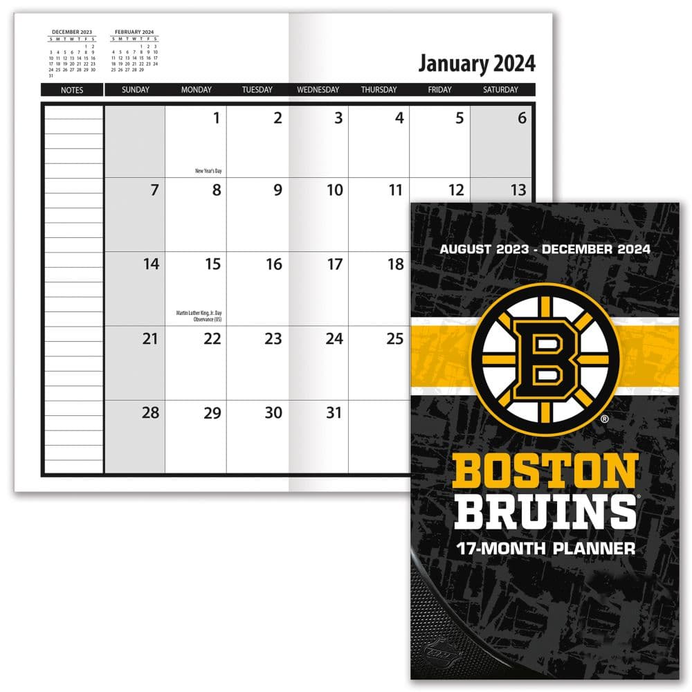 Boston Bruins 17 Month Pocket 2024 Planner