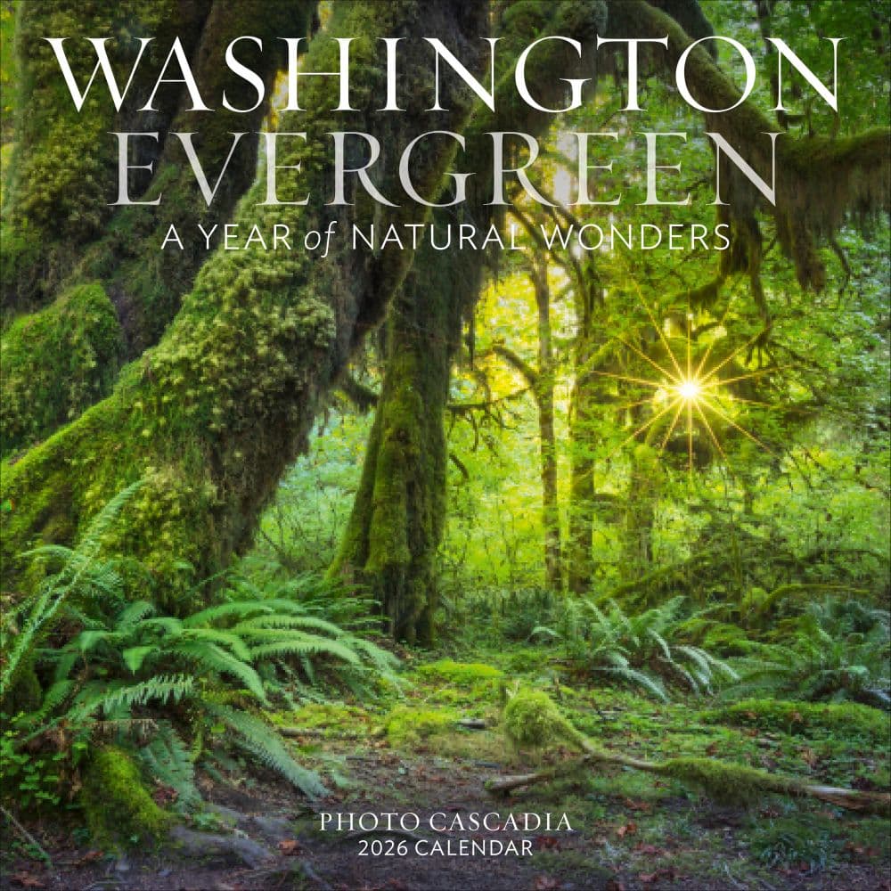 Washington Evergreen 2026 Wall Calendar Main Image