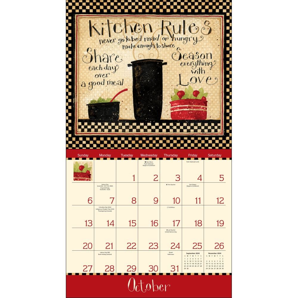 Home In The Kitchen DiPaolo 2024 Wall Calendar Alternate Image 4 width=&quot;1000&quot; height=&quot;1000&quot;