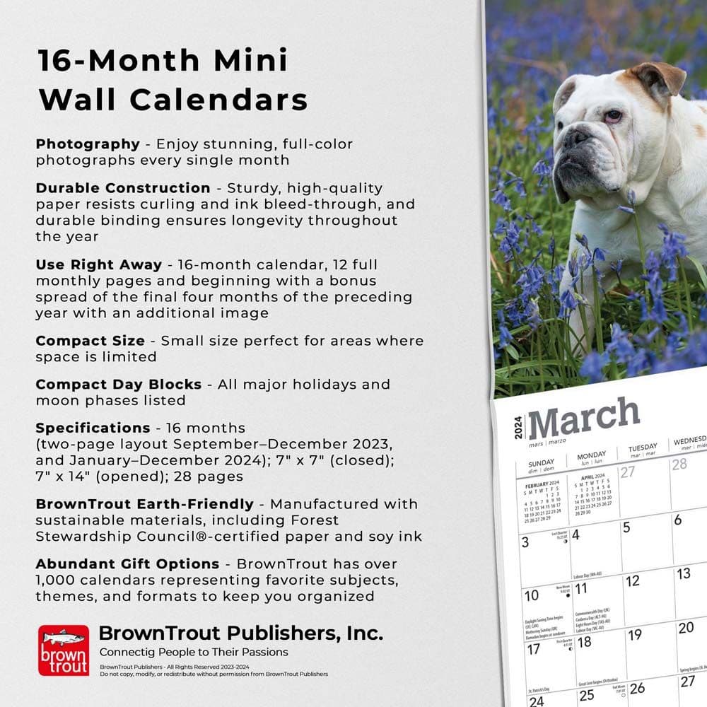 Bulldogs 2024 Mini Wall Calendar Fourth Alternate Image width=&quot;1000&quot; height=&quot;1000&quot;