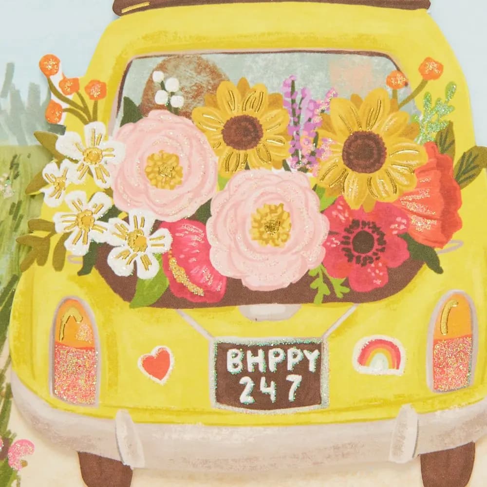 Yellow Car Birthday Card Fifth Alternate Image width=&quot;1000&quot; height=&quot;1000&quot;