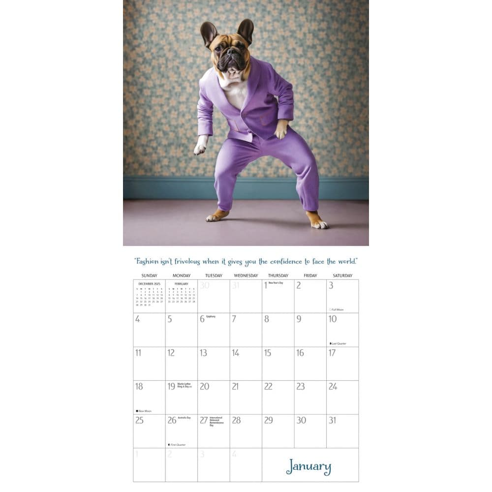 Dogs All Dressed Up 2026 Wall Calendar Second Alternate Image