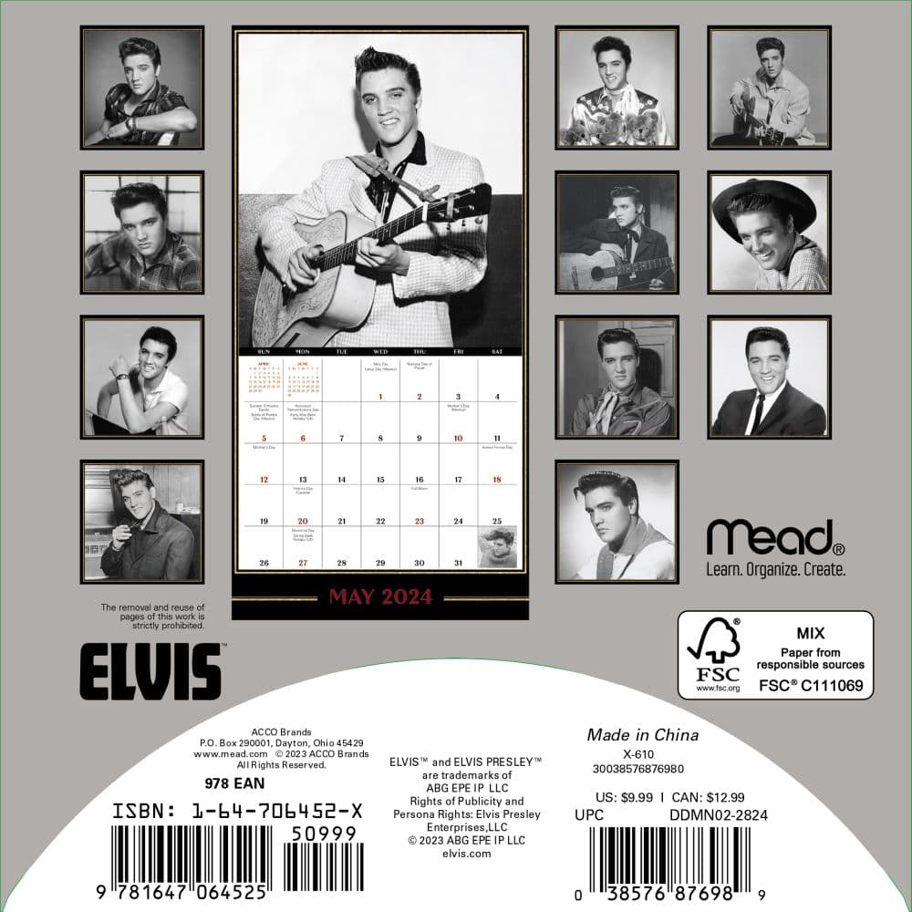 Elvis 2025 Mini Wall Calendar