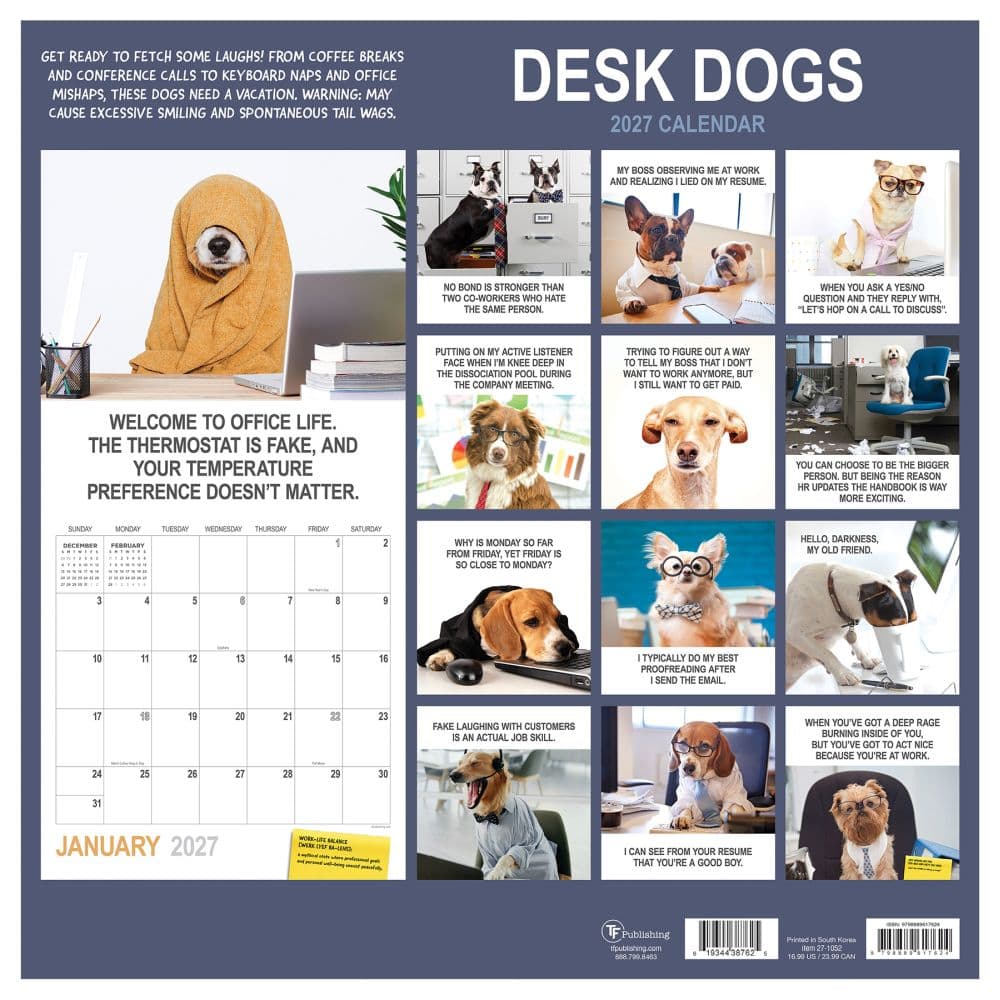 Desk Dogs 2027 Wall Calendar First Alternate Image