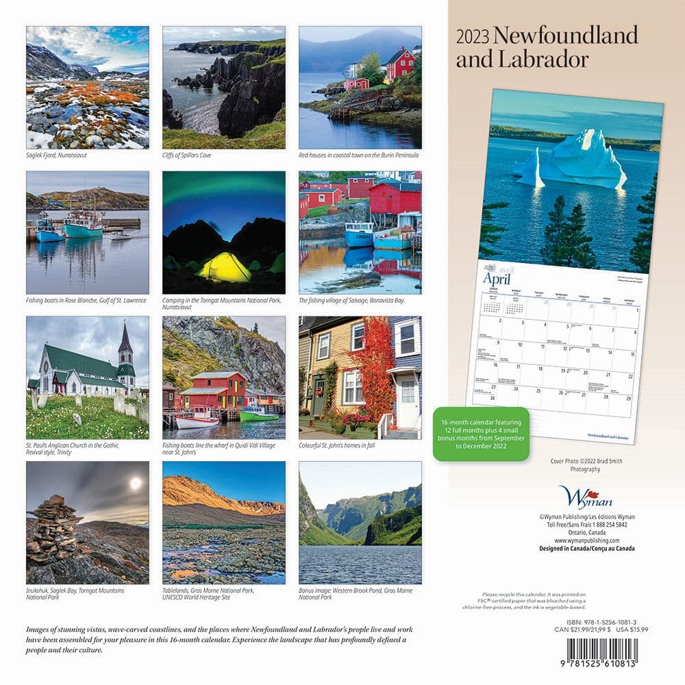 Newfoundland and Labrador 2023 Wall Calendar - Calendars.com