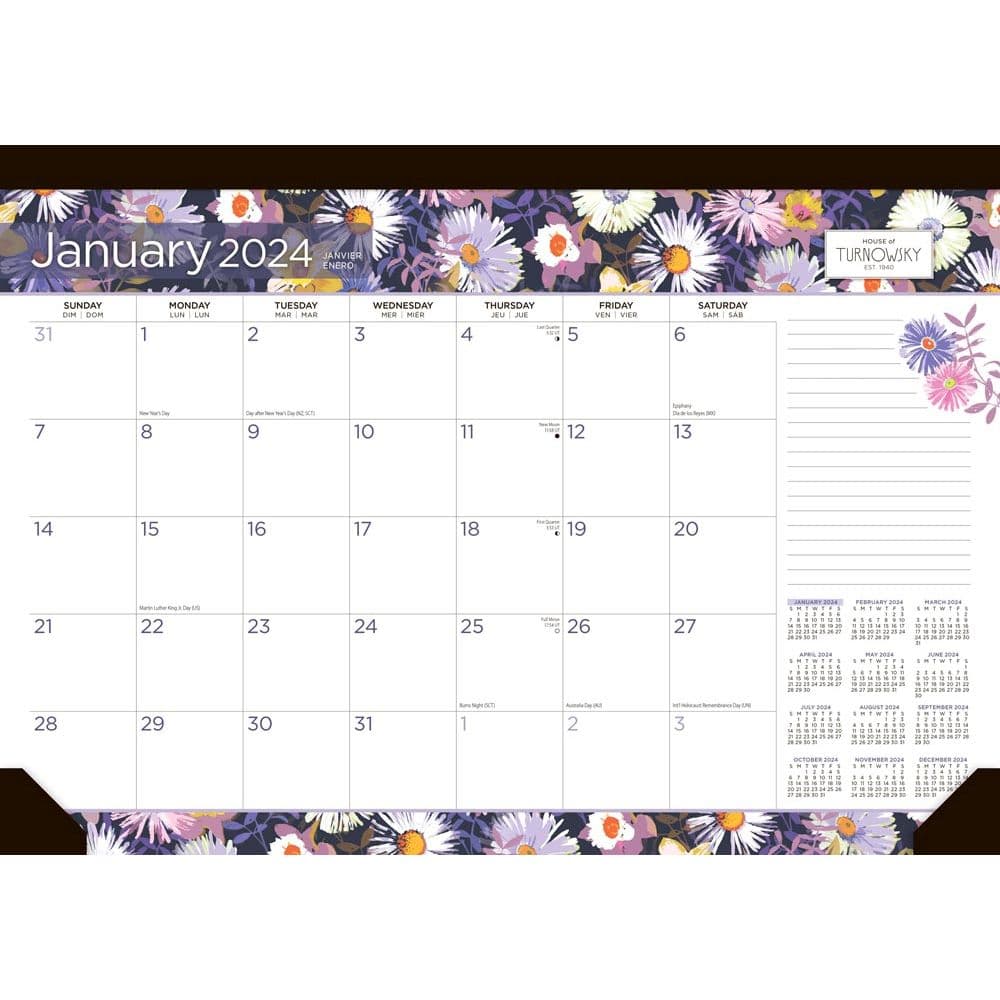 Turnowsky Flower Divas 2024 Desk Pad - Calendars.com