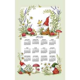 Garden Gnomes 2026 Kitchen Towel Calendar