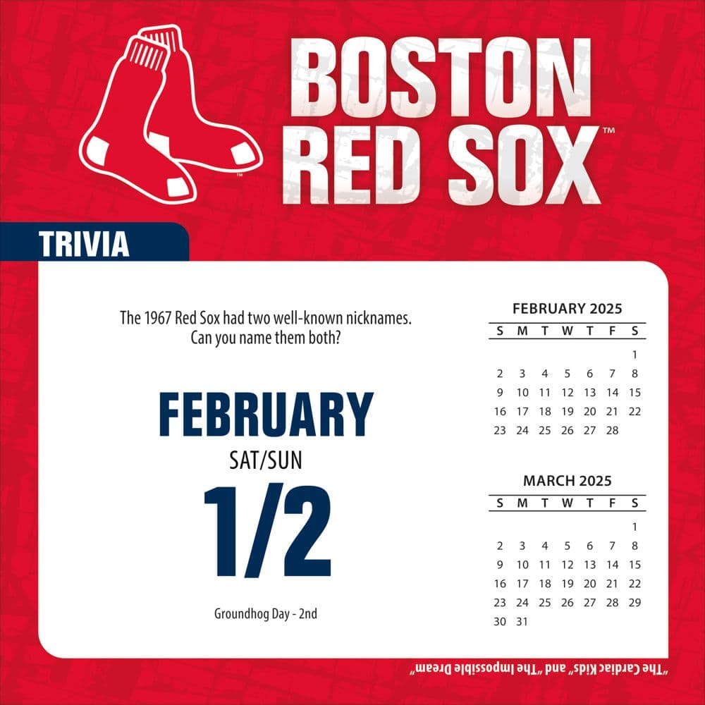 MLB Boston Red Sox 2025 Desk Calendar Second Alternate Image