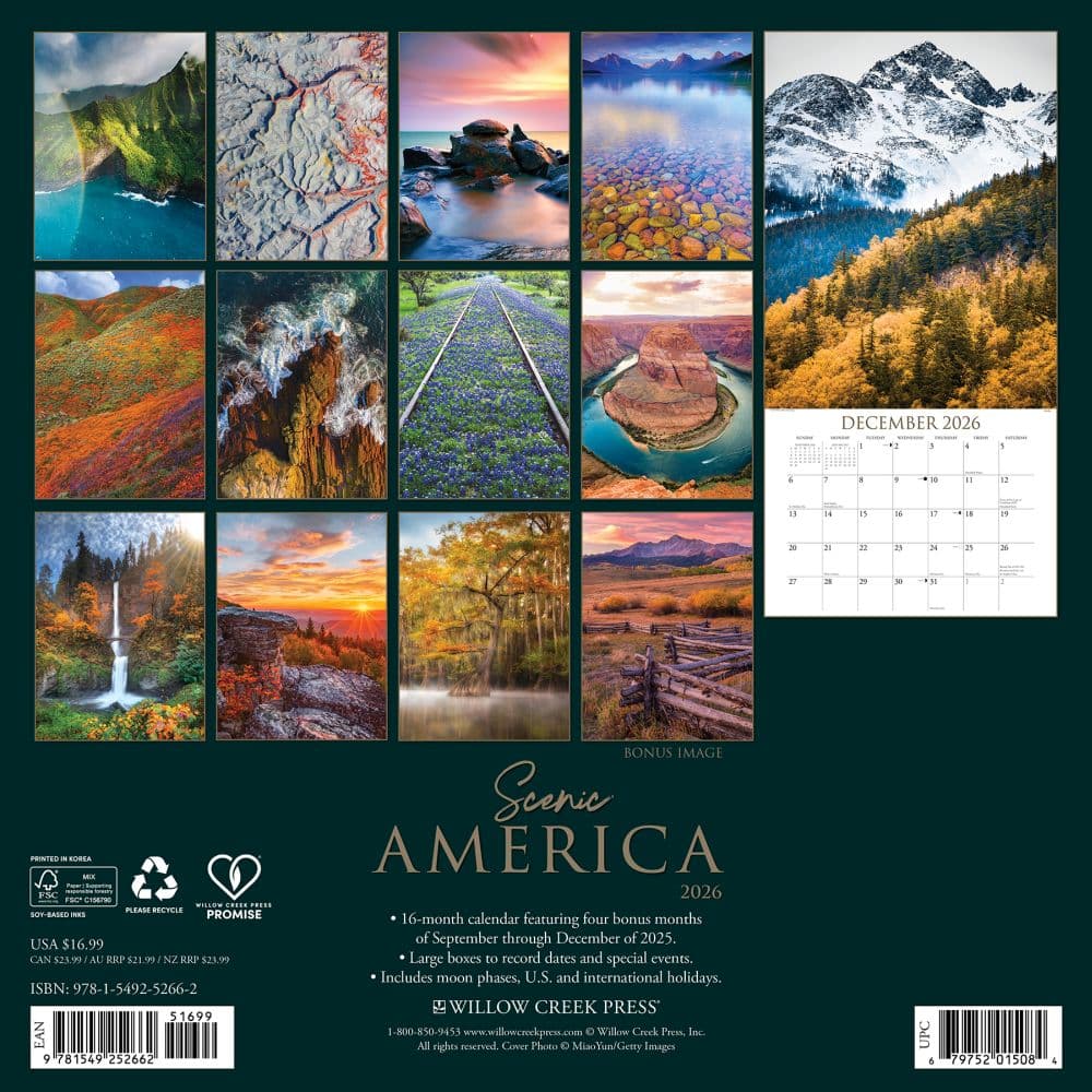 Scenic America 2026 Wall Calendar First Alternate Image