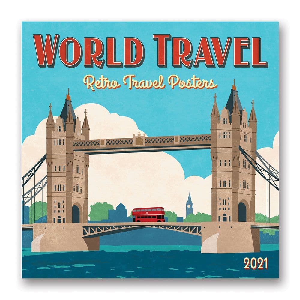 World Travel Retro Album Wall Calendar