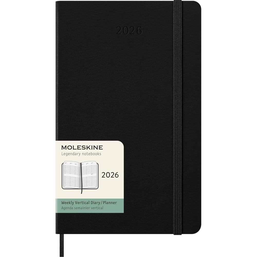 Moleskine Large Vertical Black Hard Cover 2026 Planner Main Product Image