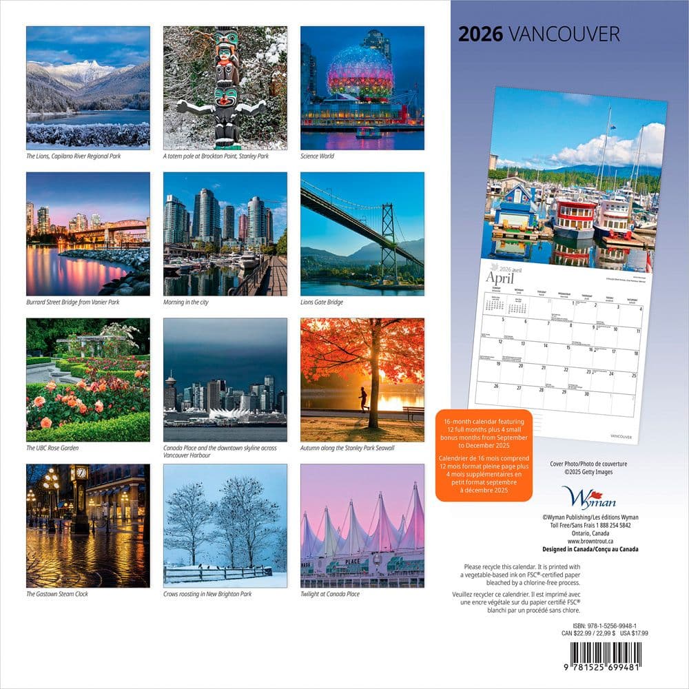 Vancouver 2026 Wall Calendar First Alternate Image