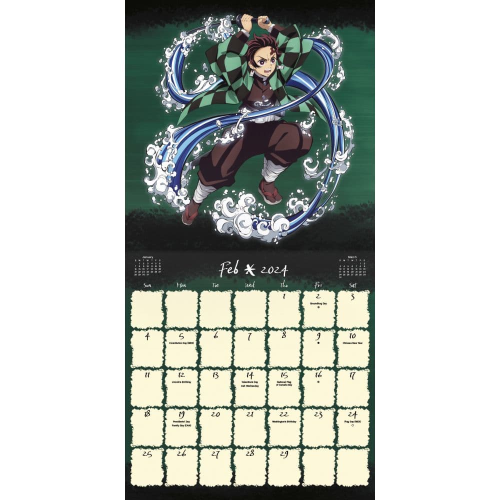 Demon Slayer Kimetsu no Yaiba 2024 Wall Calendar