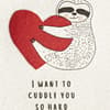 image Sloth with Hearts Valentine's Day Card