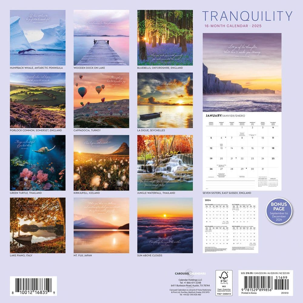 Tranquilty 2025 Wall Calendar Multi-lingual First Alternate Image width=&quot;1000&quot; height=&quot;1000&quot;