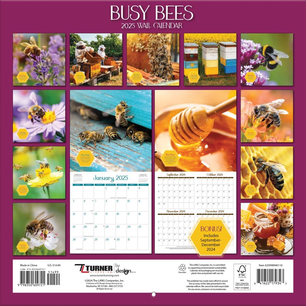 Busy Bees 2025 Wall Calendar First Alternate Image