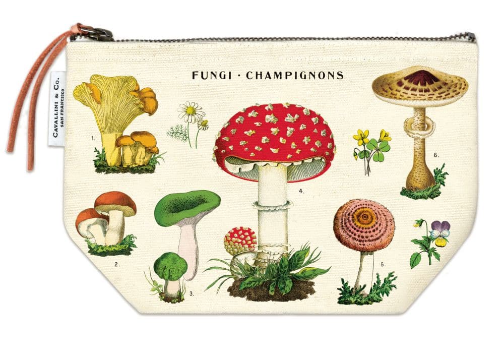 Cavallini Papers & Co. Mushrooms Zipper Pouch