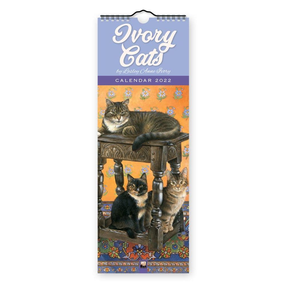 Ivory Cats 2022 Slim Wall Calendar
