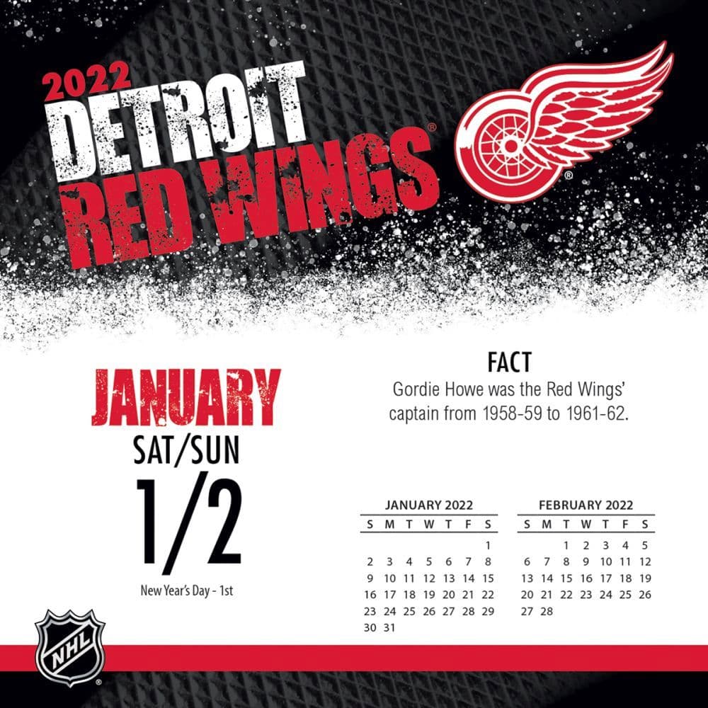 Red Wings 2022 Schedule Nhl Detroit Red Wings 2022 Desk Calendar - Calendars.com