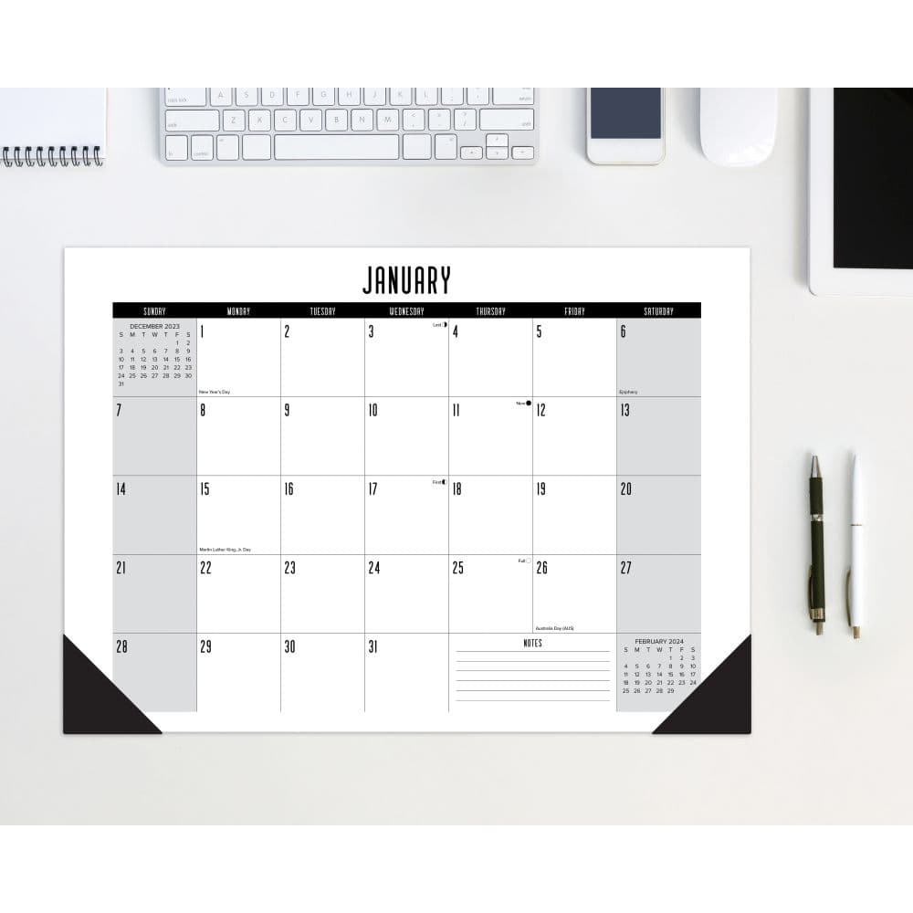Basic 17x12 Small Desk Pad - Calendars.com
