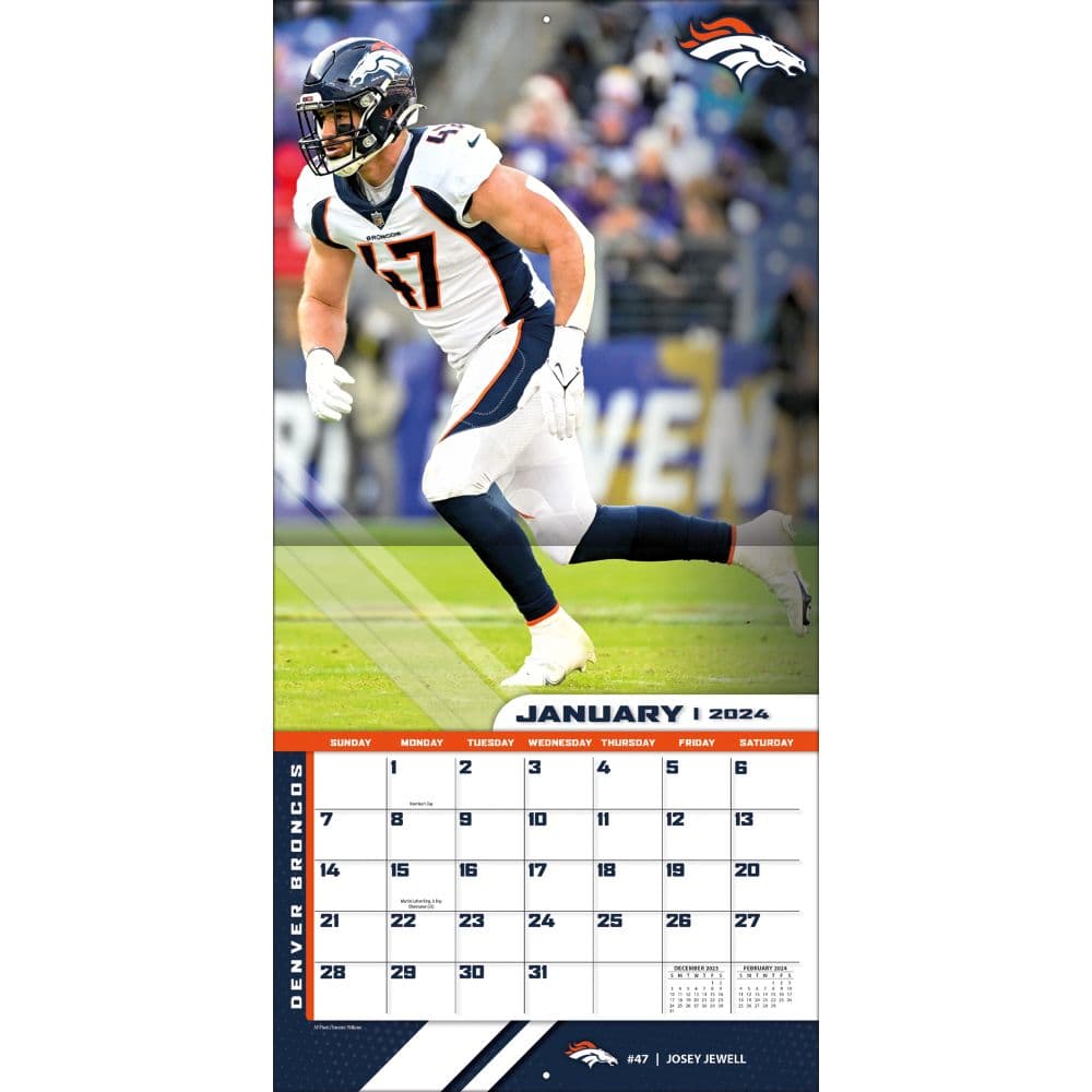 Denver Broncos 2024 Mini Wall Calendar