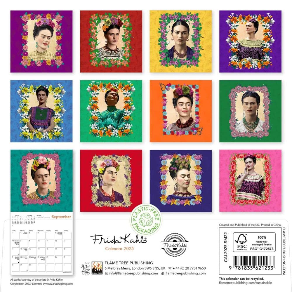 Frida Kahlo 2025 Mini Wall Calendar