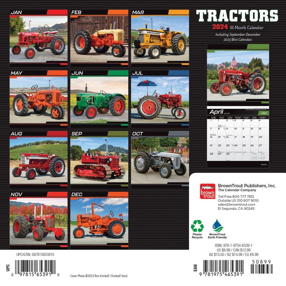 Tractors 2024 Mini Wall Calendar First Alternate Image width=&quot;1000&quot; height=&quot;1000&quot;