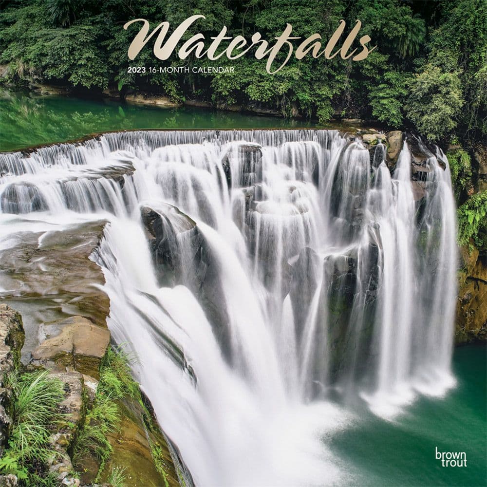 BrownTrout Waterfalls 2023 Wall Calendar SV