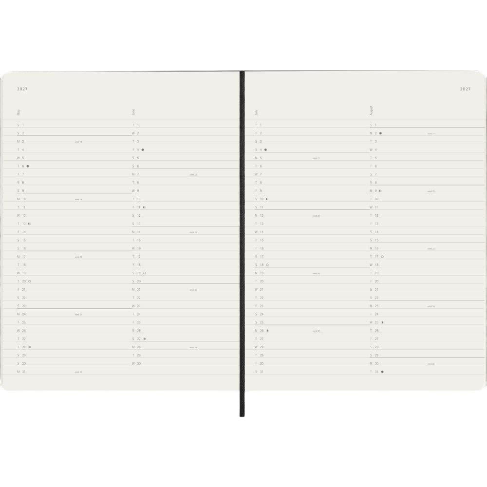 Moleskine Black Extra Large Soft Cover 2027 Monthly Planner Third  Alternate Image