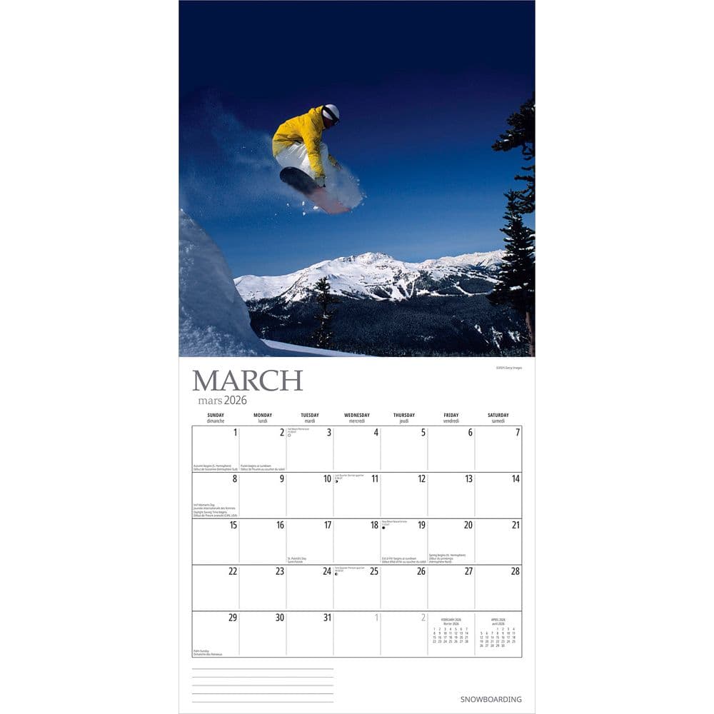 Snowboarding 2026 Wall Calendar Second Alternate Image