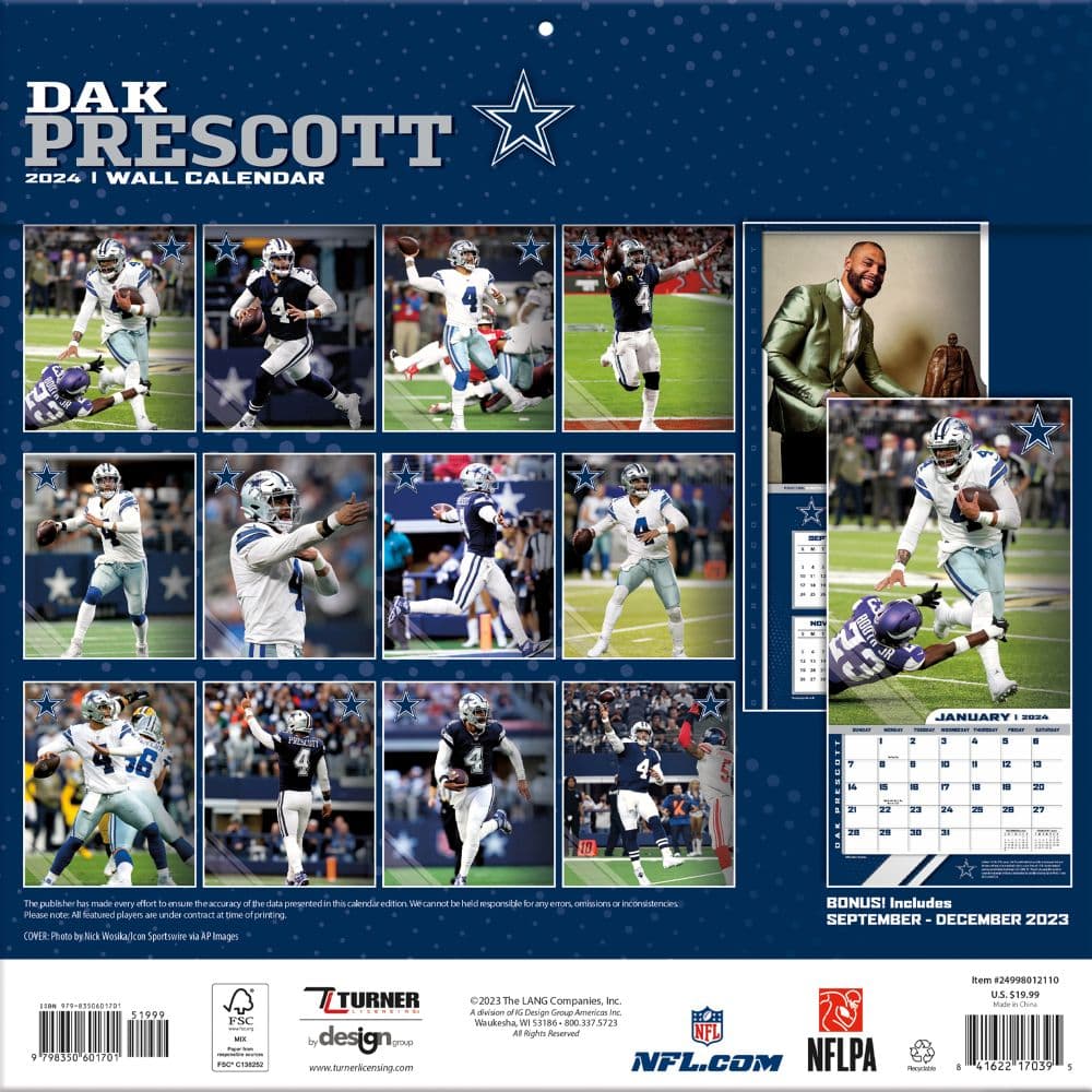 Dak Prescott 2024 Wall Calendar