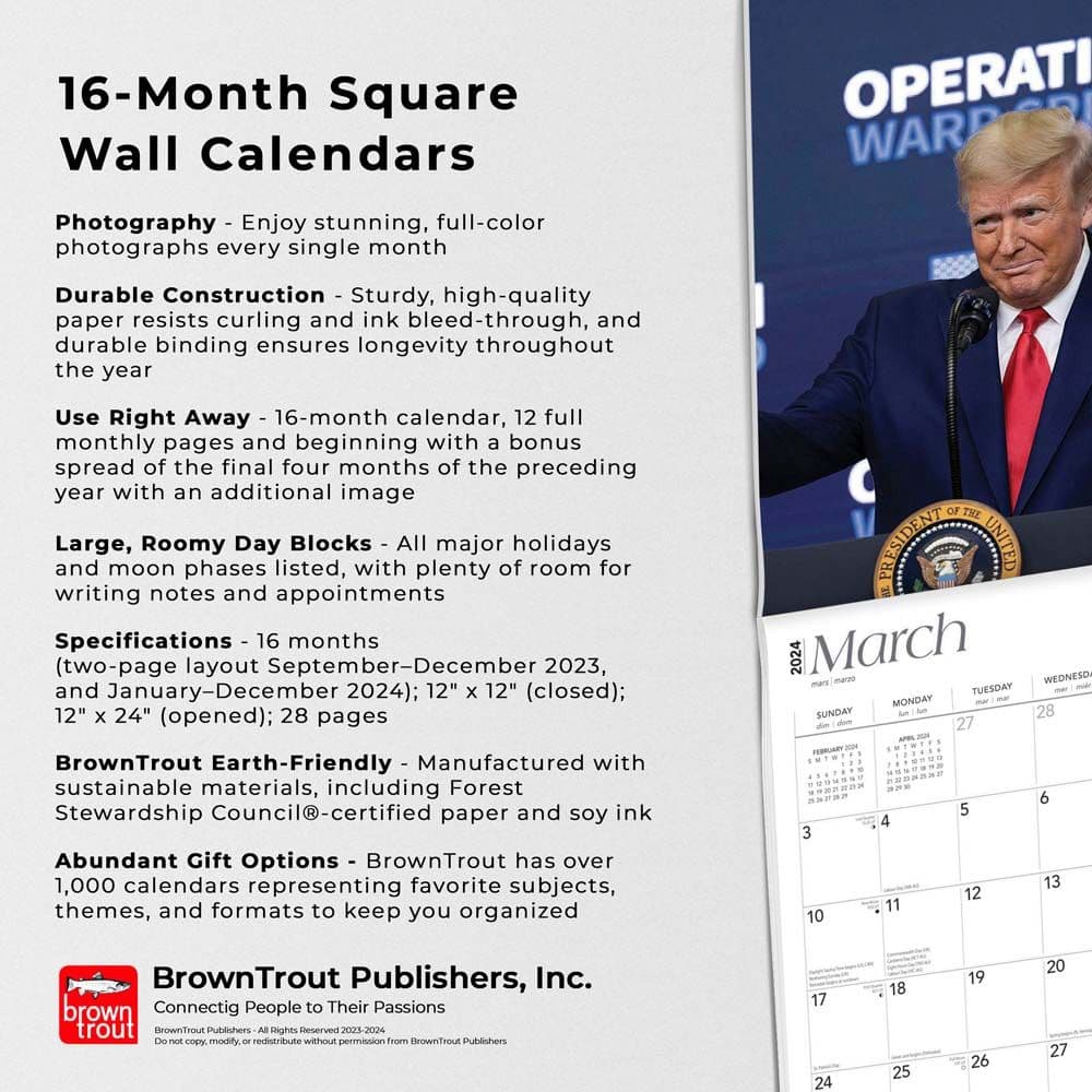 Trump President 2024 Wall Calendar