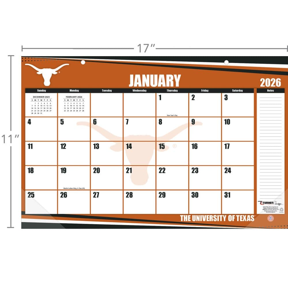 Texas Longhorns 2026 Desk Pad Fourth Alternate Image