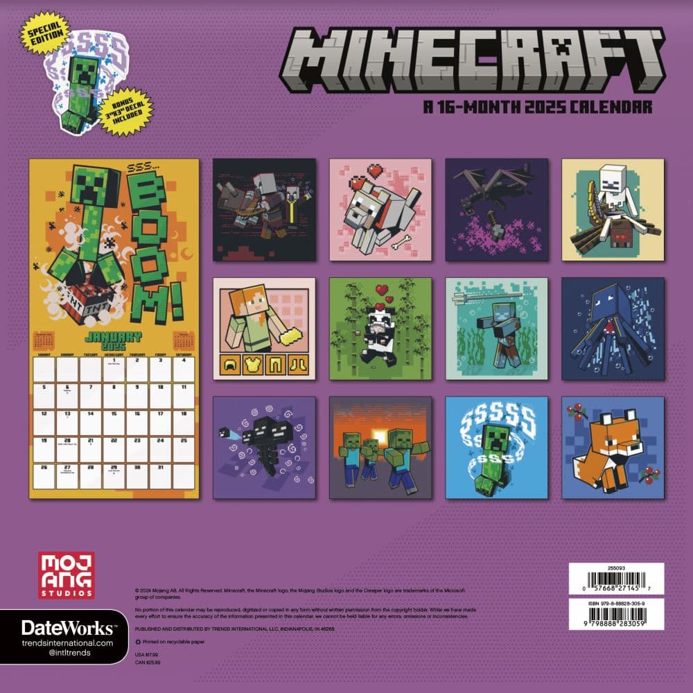 minecraft-exclusive-with-decal-2025-wall-calendar-calendars-com