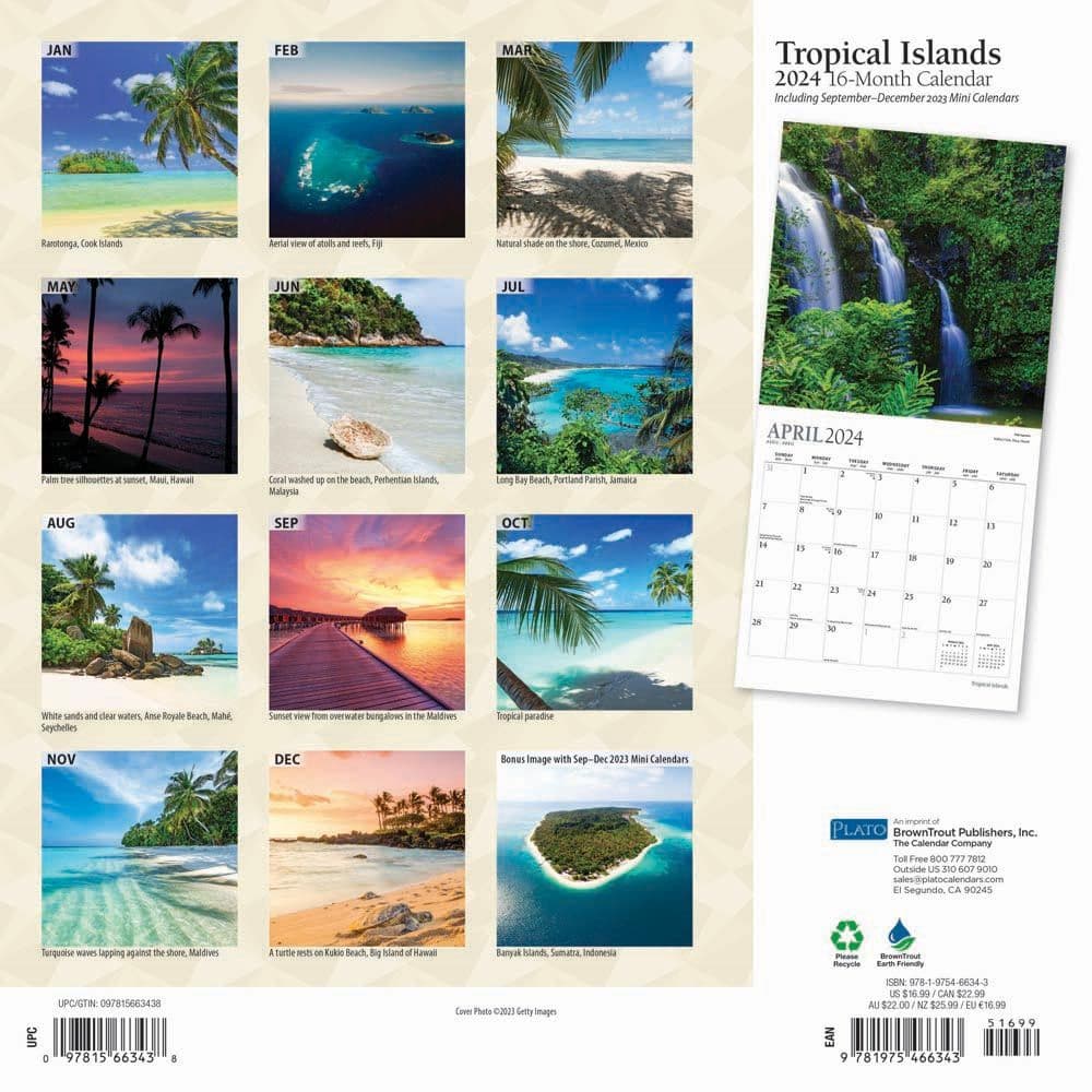 Tropical Islands 2025 Wall Calendar