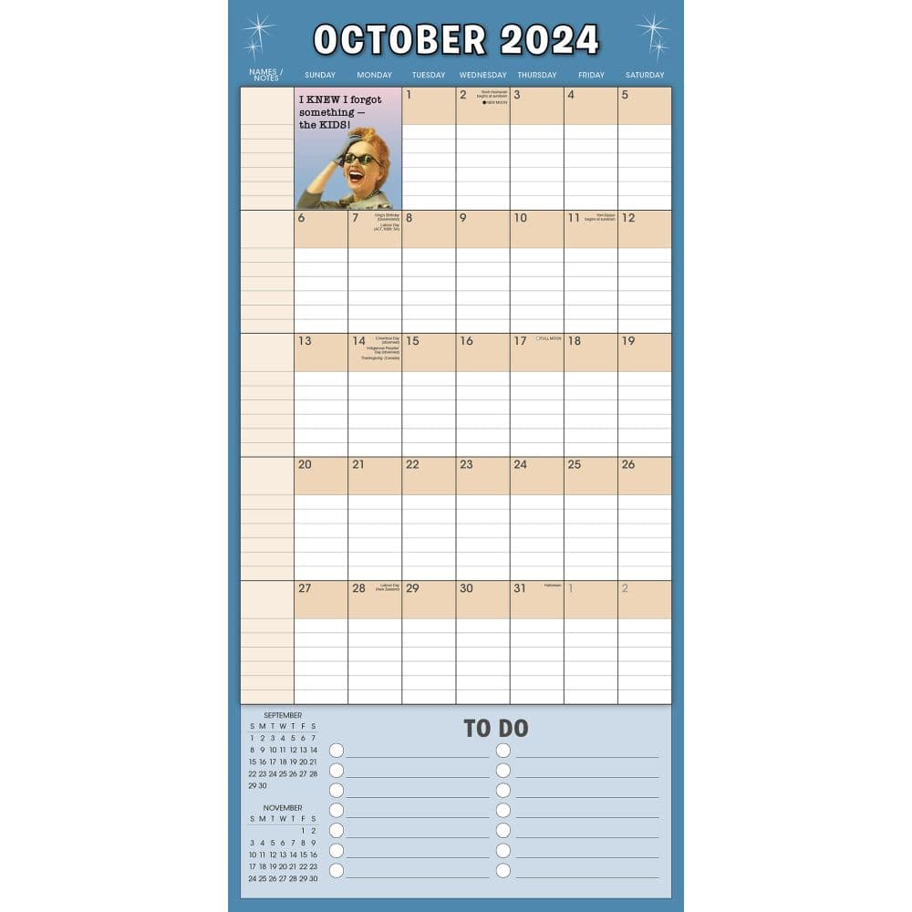 Retro Mama Family 17-Month 2024 Wall Calendar Fourth Alternate Image width=&quot;1000&quot; height=&quot;1000&quot;