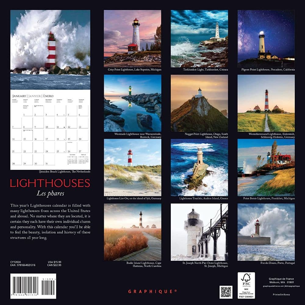 Lighthouses 2024 Wall Calendar First Alternate Image width=&quot;1000&quot; height=&quot;1000&quot;