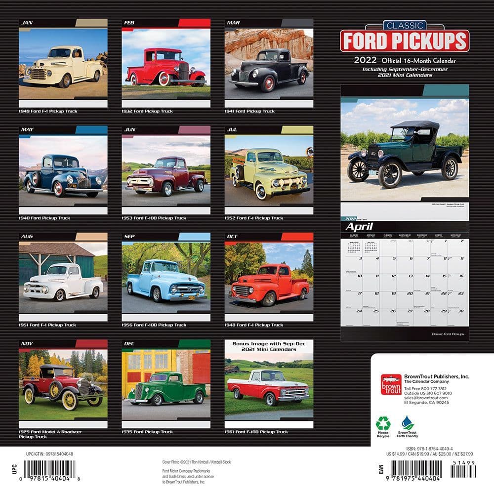 Ford Classic Pickups 2022 Wall Calendar - Calendars.com