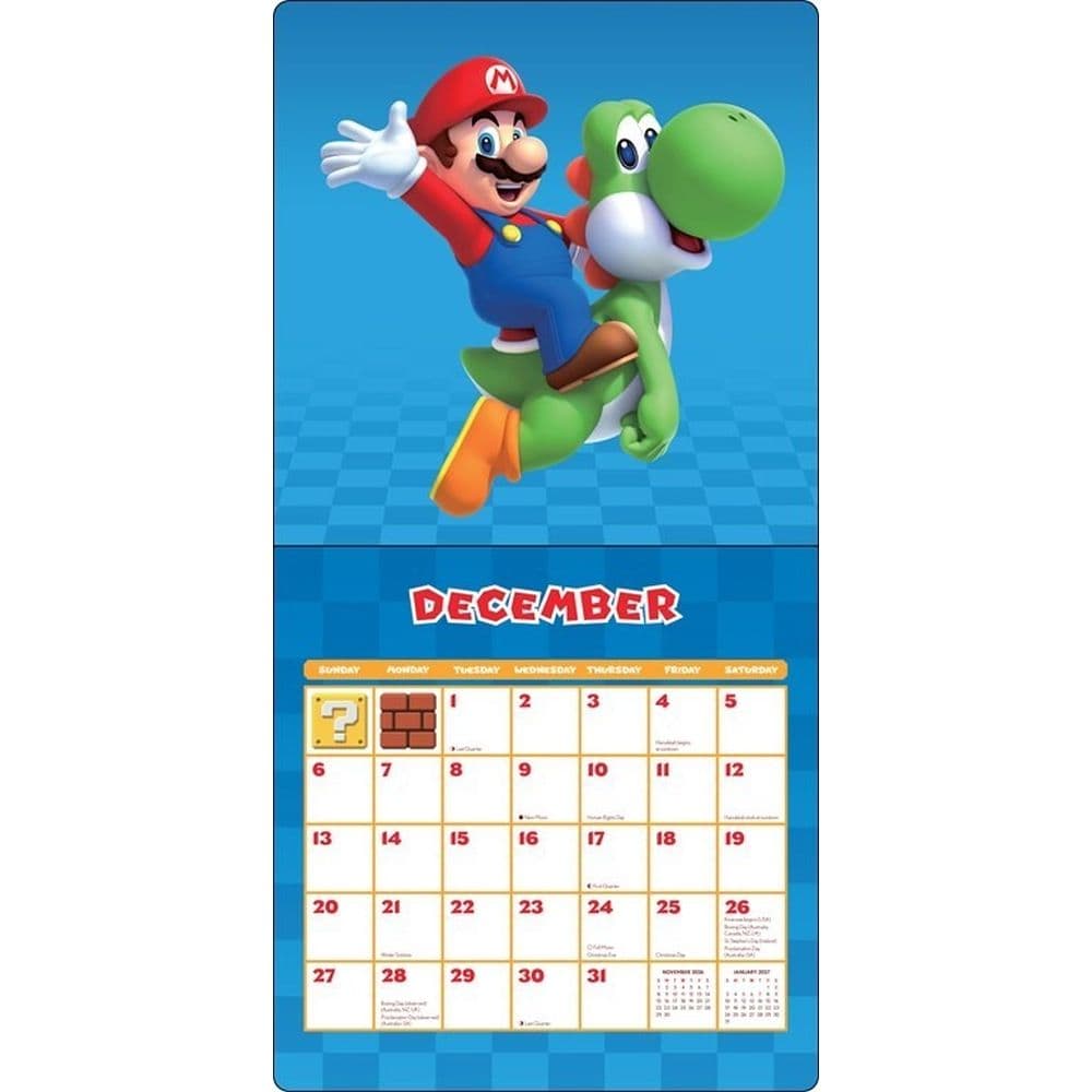 Super Mario Brothers 2026 Wall Calendar Fourth Alternate Image