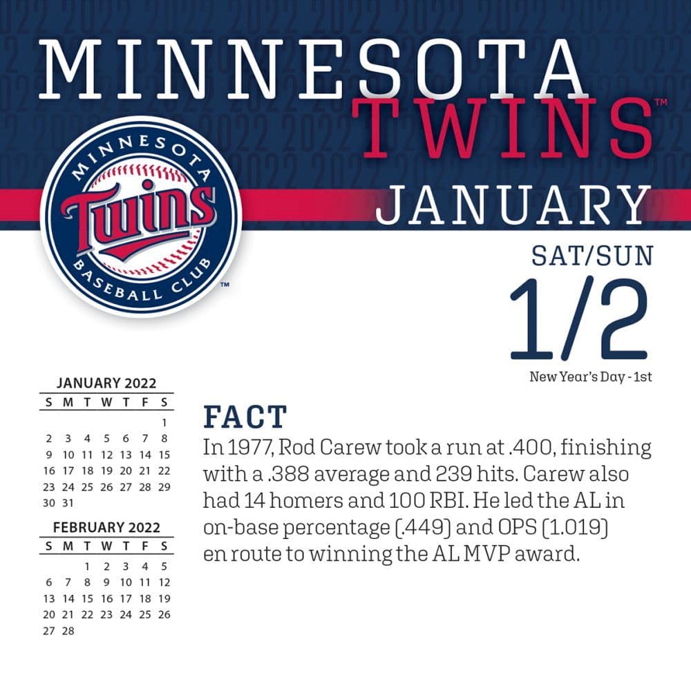 Minnesota Twins 2022 Schedule Mlb Minnesota Twins 2022 Desk Calendar - Calendars.com