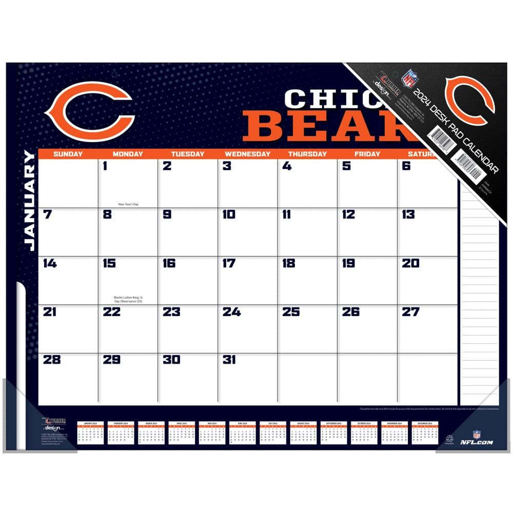 NFL Chicago Bears 2024 Desk Pad Main Product Image width=&quot;1000&quot; height=&quot;1000&quot;