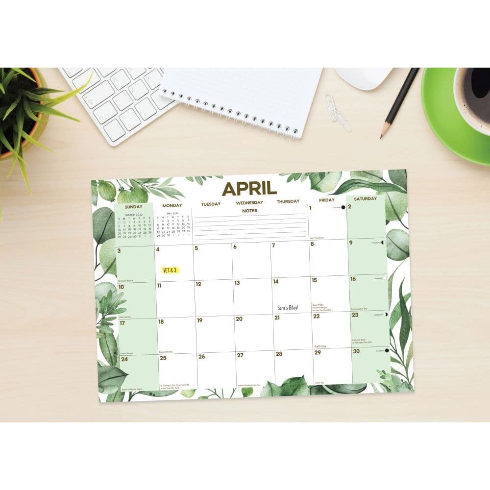 Succulent Small 2022 Desk Pad - Calendars.com