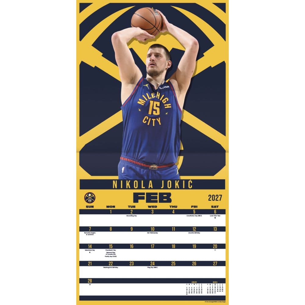 NBA Superstars 2027 Wall Calendar Third Alternate Image