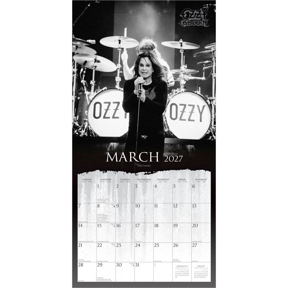 Ozzy Osbourne 2027 Wall Calendar Second Alternate Image