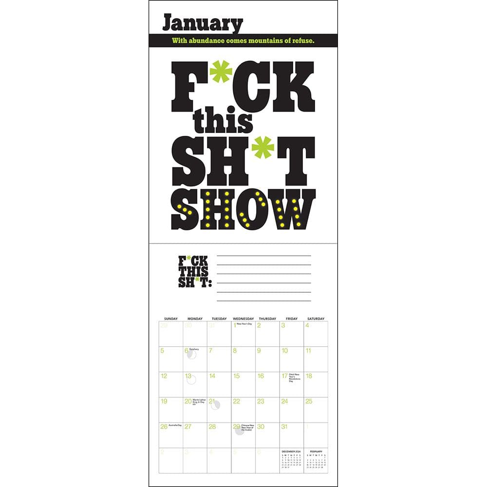 Fck This Sht BIG 2025 Mini Wall Calendar Second Alternate Image width=&quot;1000&quot; height=&quot;1000&quot;