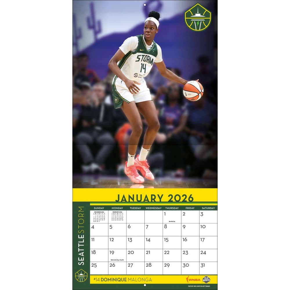 WNBA Seattle Storm 2026 Wall Calendar Third Alternate Image